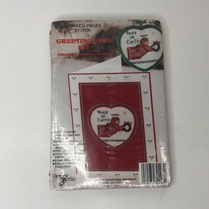 Het nieuwe Berlijnse telpatroon met kruissteek-wenskaarten 'Vrede op aarde' ornament, engel, Kerstmis