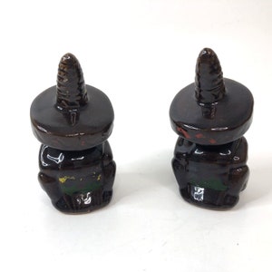 Vintage Ceramic Sleeping Mexican Man Salt and Pepper Shakers Sombrero Siesta 1970&#39;s