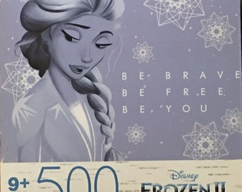 Disney Frozen II Jigsaw Puzzle, 500 Piece, Elsa Be Brave Be Free Be You, Advanced Puzzler