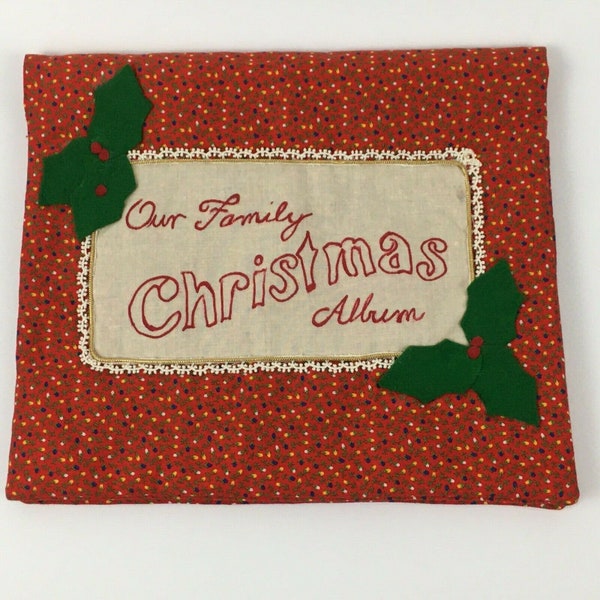 Vintage Christmas Photo Album Cover Our Family Christmas Album Red Handmade