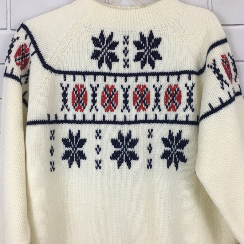 Vintage JcPenney Mens Sweater Size Large Tall Snowflakes | Etsy