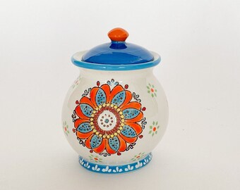 Ceramic Glazed Hand Crafted 14 oz. Dream Floral Sugar