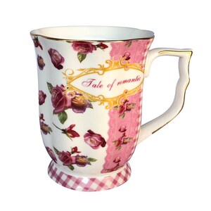 Porcelain Turkish Rose Footed Coffee Tea Mug