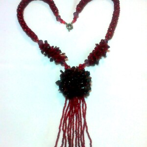Decoration Beads Necklace Necklace with pomegranate Pendant with stone Long necklace Jewelry necklace Pomegranate necklace Podros girl Boho