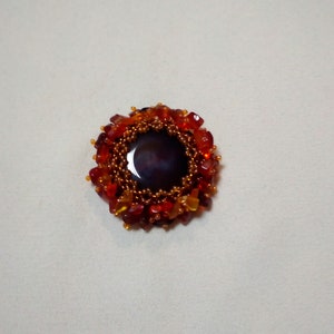 decoration, decor, brooch with stone, carnelian, natural stones, gifts for women, jewelry, accessories, handmade, embroidery, pattern. beads