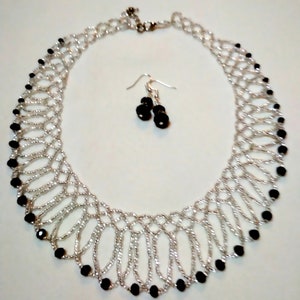 Beads Jewelery Necklaces Silver necklaces Party products Knits Necklaces with crystals Ukrainian beads Women's accessories Gifts Bohho Black