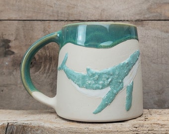 Large 16oz whale mug, Humpback whale mug, Marine animals mug, Handmade coffee mug, Whale lover gift, Whale mug, Ocean lover mug