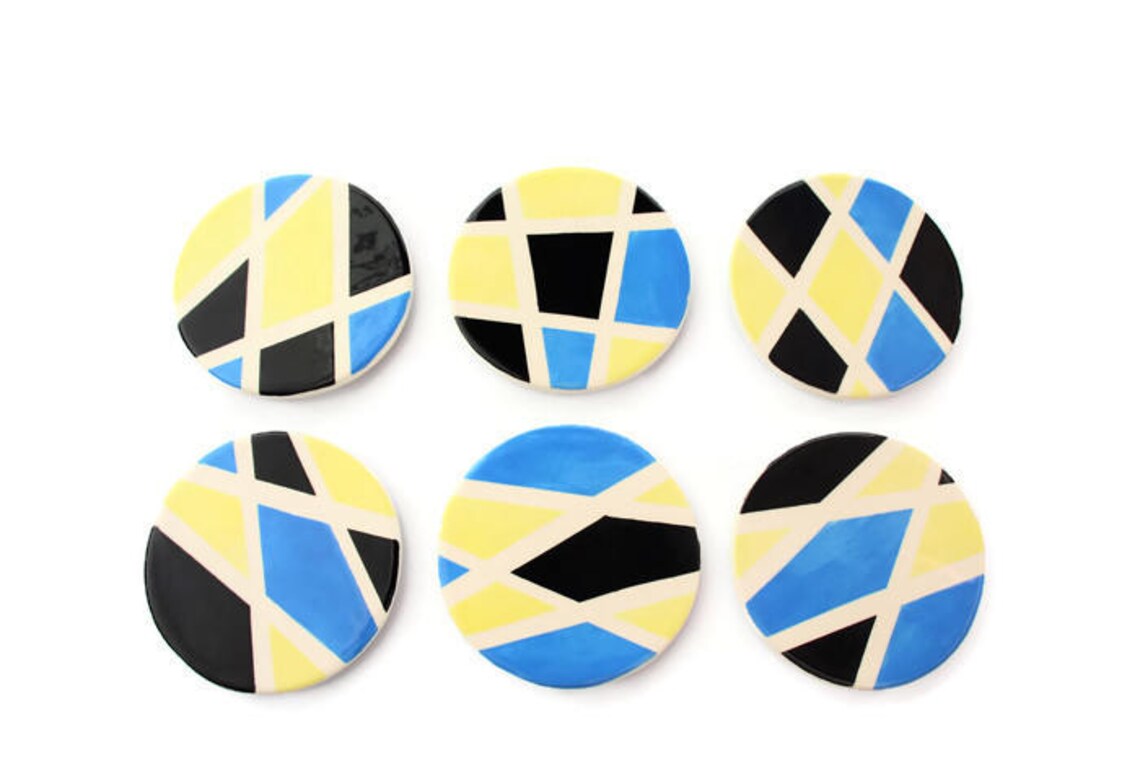 Round Coasters Drink Coasters Ceramic Coasters Handmade Etsy