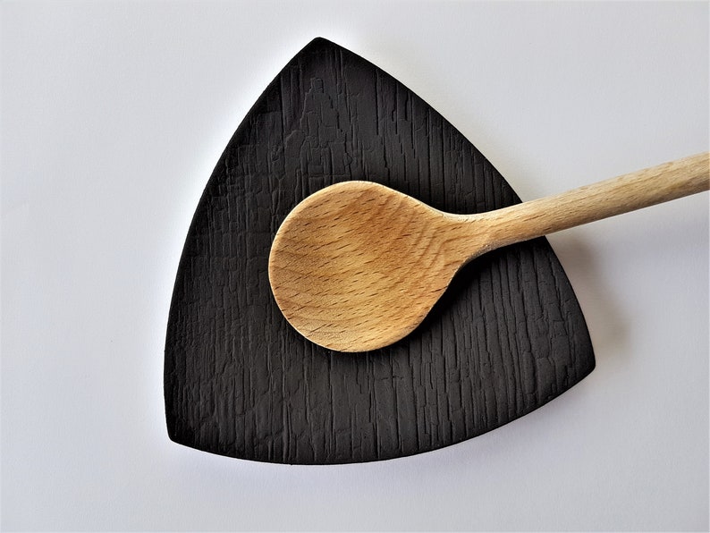 Spoon Holder for Stove Black Spoon Holder Burned Wood Etsy