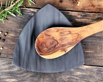 Black spoon holder, Spoon rest, Ceramic utensil holder, Soap dish, Modern black spoon holder