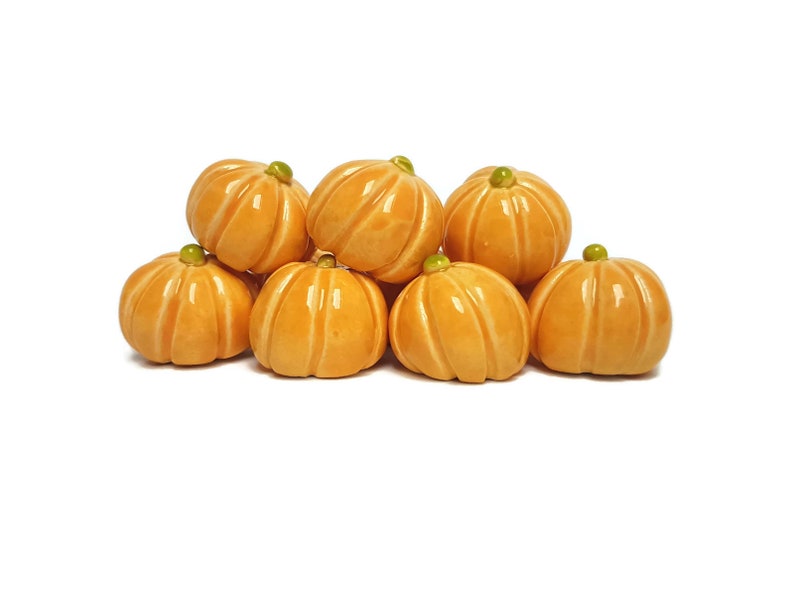 Ceramic Pumpkins Pumpkin Decor Miniature Pumpkins Halloween Etsy