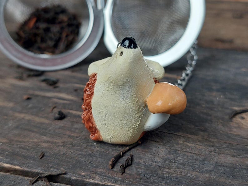 Cute Tea Strainer, Hedgehog Lover Gift, Ceramic Hedgehog Figurine