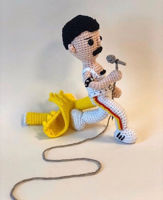 freddie mercury knitted doll