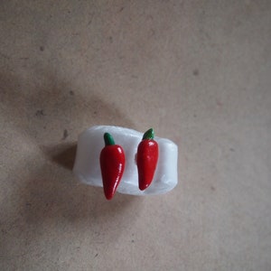 Studs chilli, pepperoni, earrings vegetables immagine 3