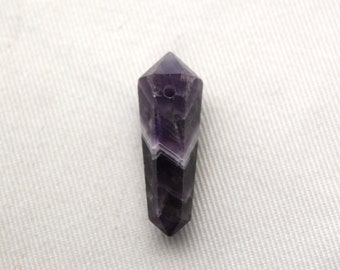 Double points Chevron Amethyst gemstone pendant size DRILLED