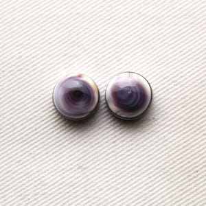 TWO Wampum Quahog Shell round 10MM purple