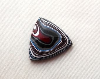 Trillion Fordite Cabochon white red black blue 27MM