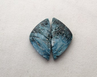 Pair of Blue Ice Agate Gemstones triangle