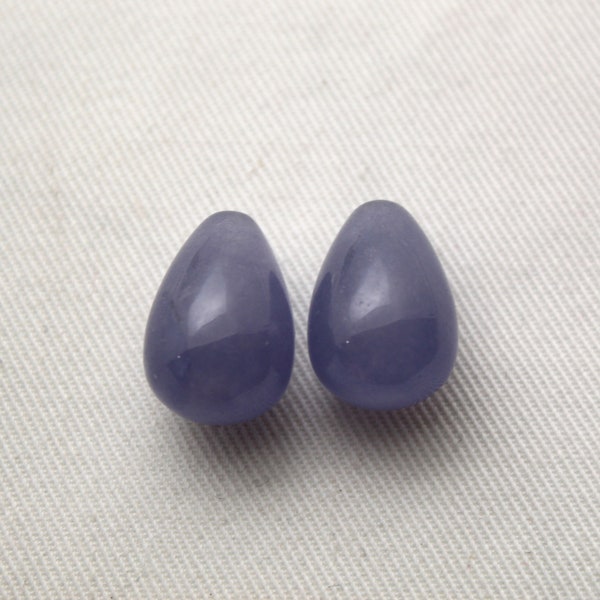 TOP DRILLED Set of two Dyed Purple Jade Gemstones drop