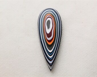 Fordite Cabochon teardrop yellow white red