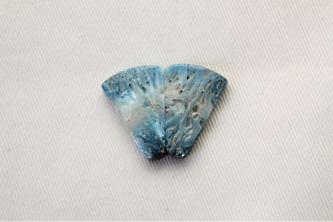 Pair of Blue Ice Agate Gemstones Triangle Etsy Australia