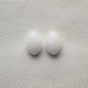 TWO natural white Quartzite Gemstone 8X12MM top drilled