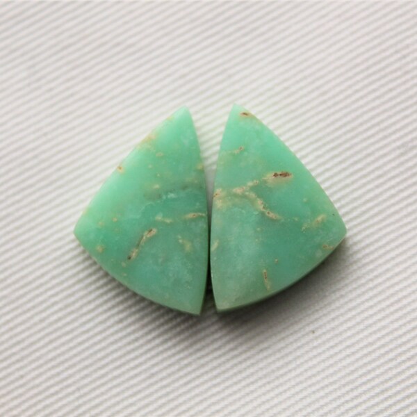 RESERVED for JENNIFER Chrysoprase Cabochon Pair Gemstone light green