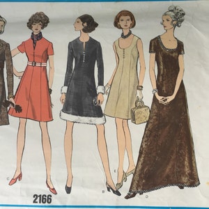 Vintage Vogue Basic Design Misses&#39; Einteiler Kleider Größe 10 Vogue 2166