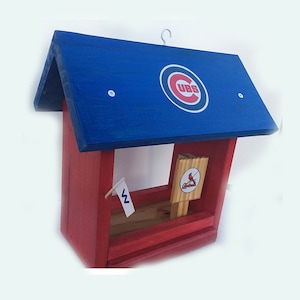 Comedouro para pássaros do Chicago Cubs, cardeais não são permitidos, decoração de quintal com bandeira "Fly the W"
