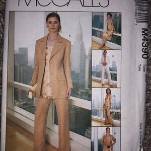 McCall&#39;s M4390, Misses&#39;/Miss Petite Lined Jacket, Bias Top or Tunic Bias Skirt and Pants