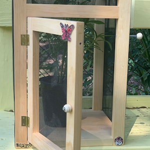 Monarch Butterfly Standard Wood-frame Enclosure & Screenroom Habitat with Illustrated 56-page Book | Pollinator Incubator | Flight Cage image 2