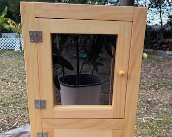 Two-Door Wooden Butterfly Bee Wasp Pollinator Research and Breeding Habitat Cage