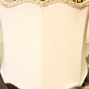 Lamp Shade - Vintage Scalloped - Metal Frame - Soft Lined - Hand Sewn