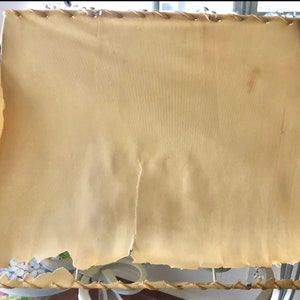 Lamp Shade - Leather - Hand Sewn Hand Crafted - Before and After