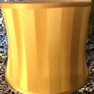 Lamp Shade: Soft Lined Satin Striped Upholstery Fabric - Custom