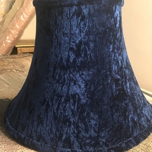 Lamp Shade - Hand Sewn - Sturdy Metal Frame - Red Velve Blå