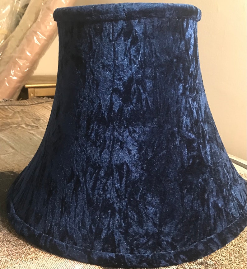 Lamp Shade - Hand Sewn - Sturdy Metal Frame - Red Velve Blå