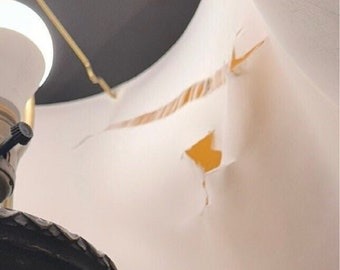 Lamp Shade Lining Replacement - Before and After - Hand Sewn - Ask About Custom Orders
