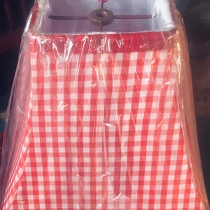 Lamp Shade - Hand Sewn - Gingham Cotton Fabric - More Color Options Available - Other Sizes Available