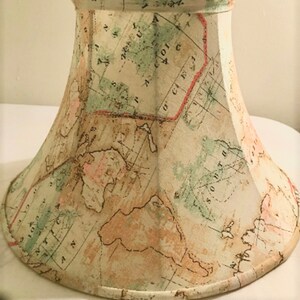 Lamp Shade - Hand Sewn - Map Theme Lamp Shade - 100% Cotton Fabric Cover - Soft Fabric Lining - Comes In Other Fabric Choices