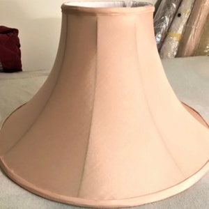 Lamp Shade - Soft Lined Fabric - Metal Frame - Hand Sewn - Bell Shape