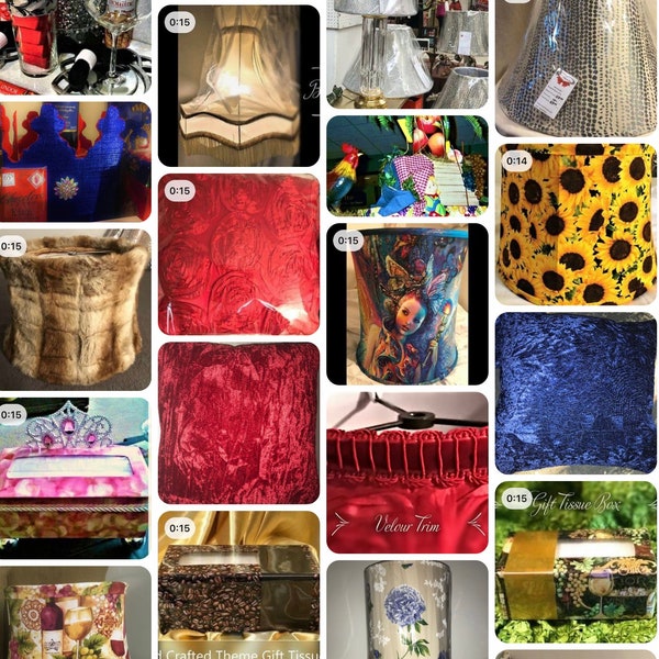 Custom Lamp Shades - Throw Pillows - Gift Baskets- Tissue Boxes - Hand Fans - Centerpieces - and More