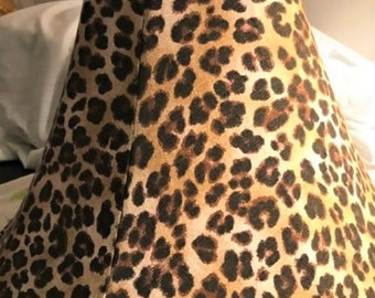 Lamp Shade - Soft Lined - Fabric - Hand-Sewn - Faux Cheetah Print