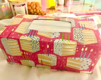 Facial Tissue Box - Birthday Theme - Hand Crafted