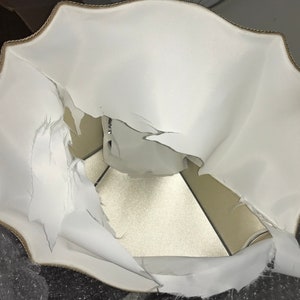 Before and After Lamp Shade Reline Example