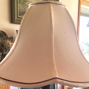 Lamp Shade - Hand Sewn - Custom Silk Outer Fabric - Vintage Frame