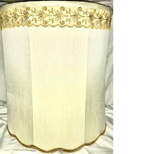 Lamp Shade: Vintage Frame, Custom Design - Hand Sewn