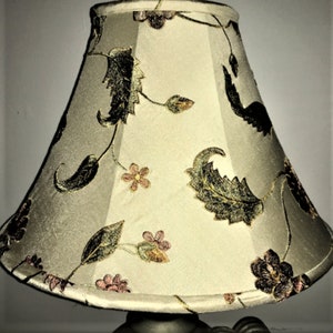 Sold -  Do Not Buy - Lamp Shade - Silk Embroidered Fabric-