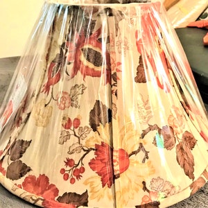 Lamp Shade - Vintage Cotton Fabric - Metal Frame - Hand Sewn - Floral Theme