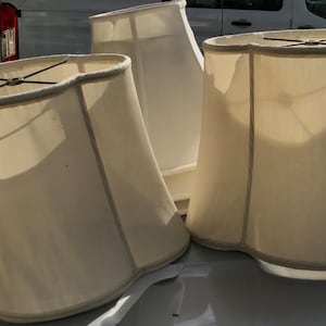 Tissu extérieur en soie pour abat-jour - Réparation de la doublure en tissu doux - Avant et après